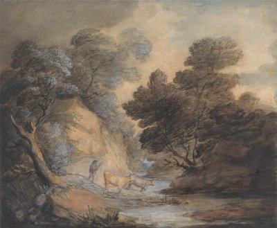 Cattle Watering by a Stream by Thomas Gainsborough